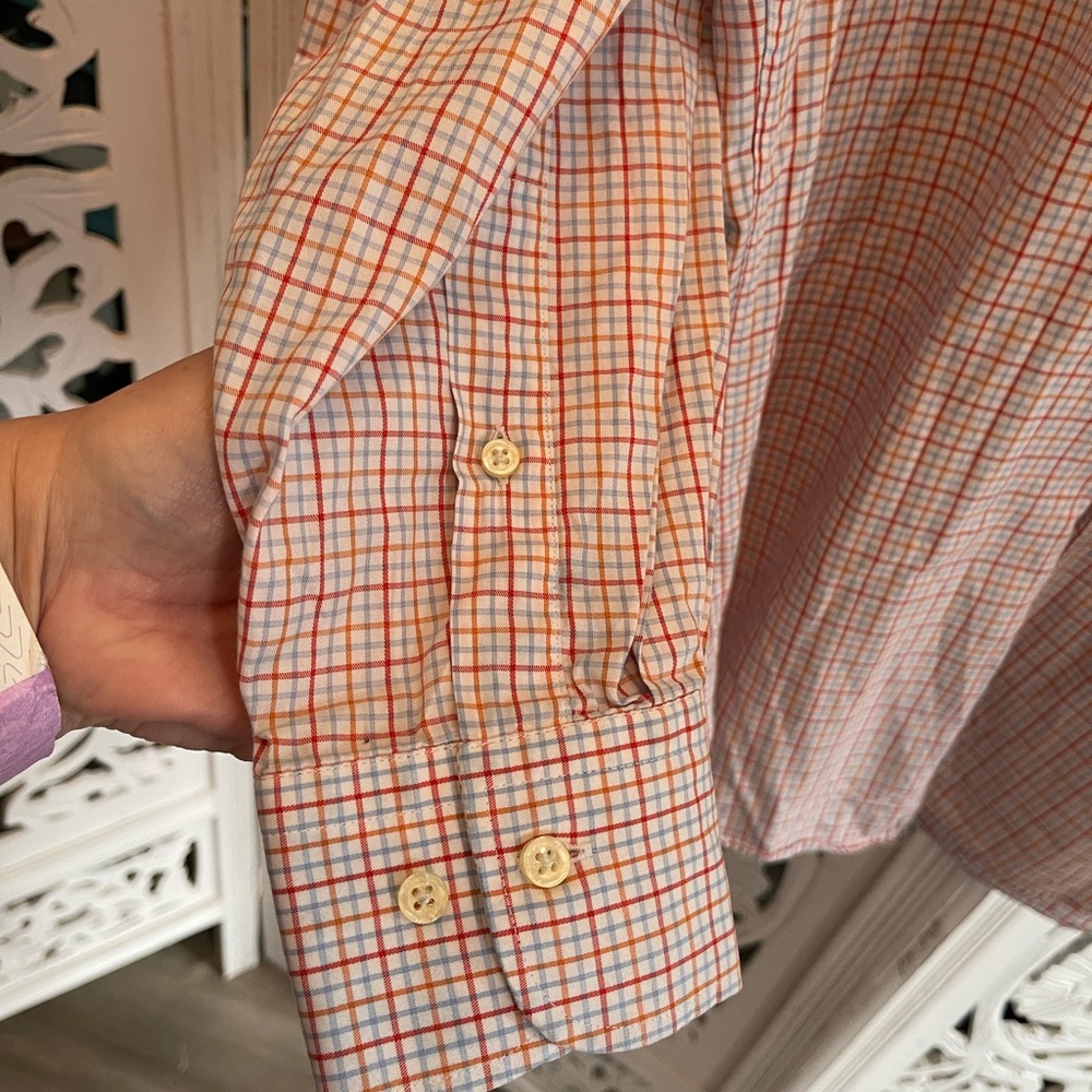 Peter Millar Plaid Button-Up Shirt - Large